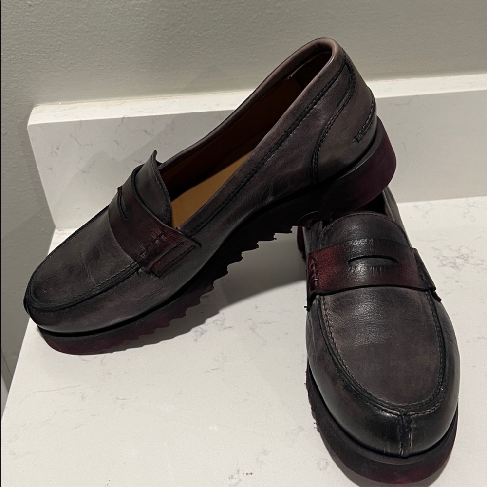 Women's Italian handmade Lukuré Kangaroo leather penny loafers shoes